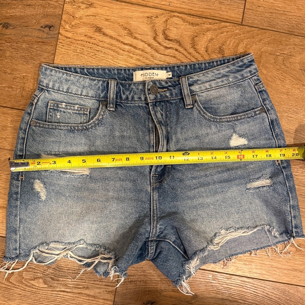 Hidden High Rise Denim Shorts Women’s M  Distressed Cutoff Summer Jean Short - Picture 5 of 6